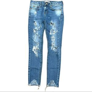 Bakerstreet Distressed Skinny Raw Hem Jeans SIZE 26